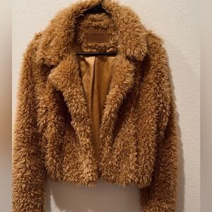 BLANKNYC Faux fur cropped jacket